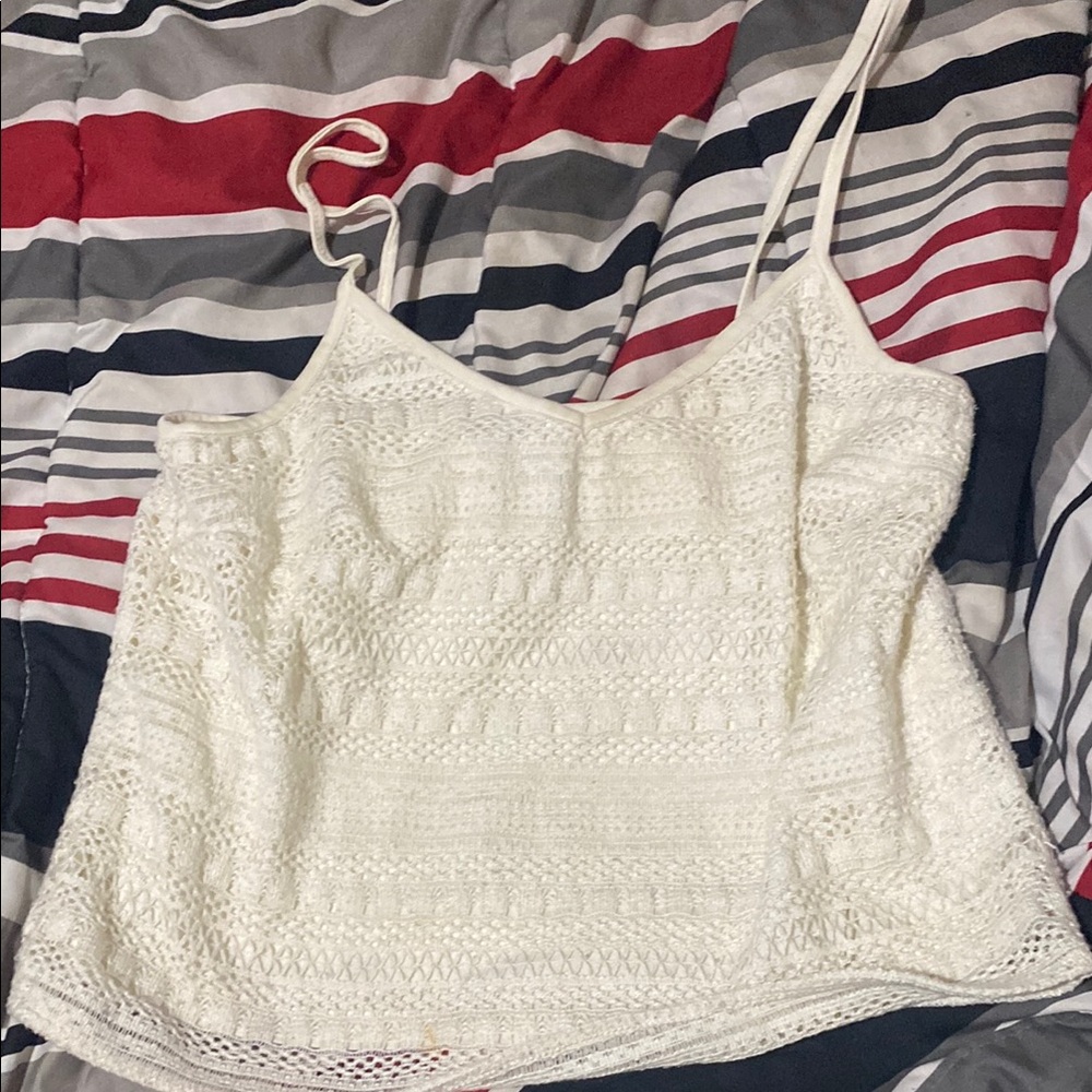 Jessica Simpson Cream Cropped Camisole with Spaghetti Straps